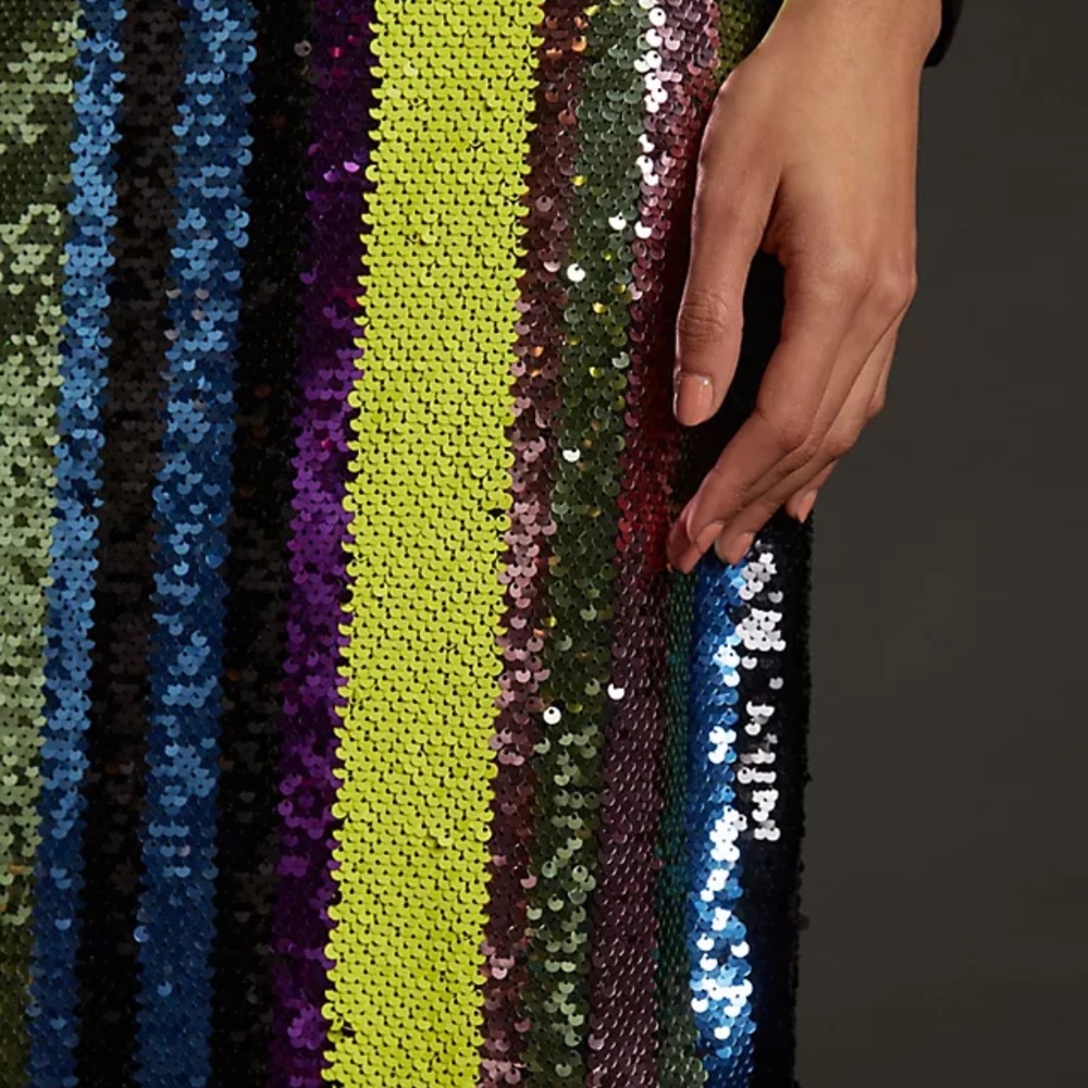 Rdalamal | Striped Sequined Midi Skirt | NWT - Picture 6 of 6